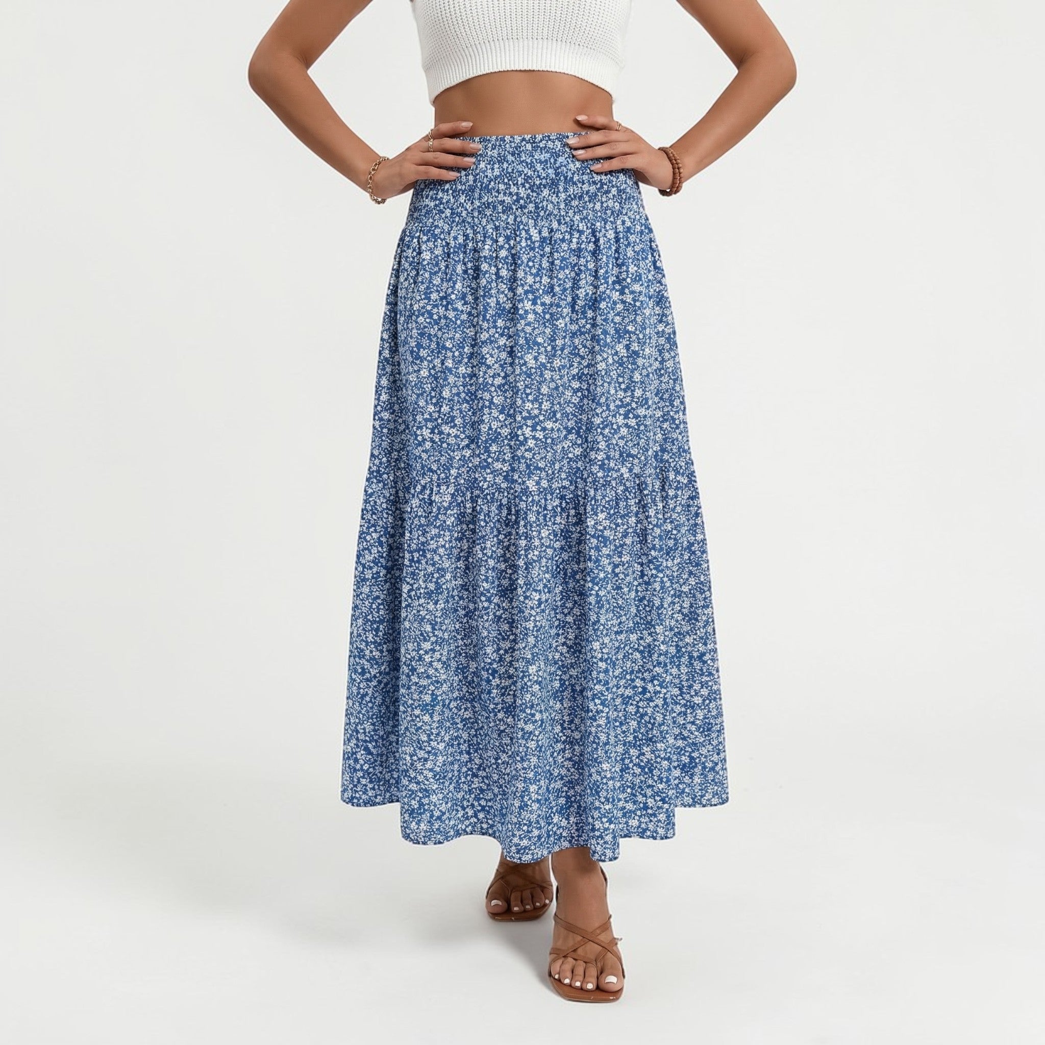 Fustă midi florală Montarello pentru femei