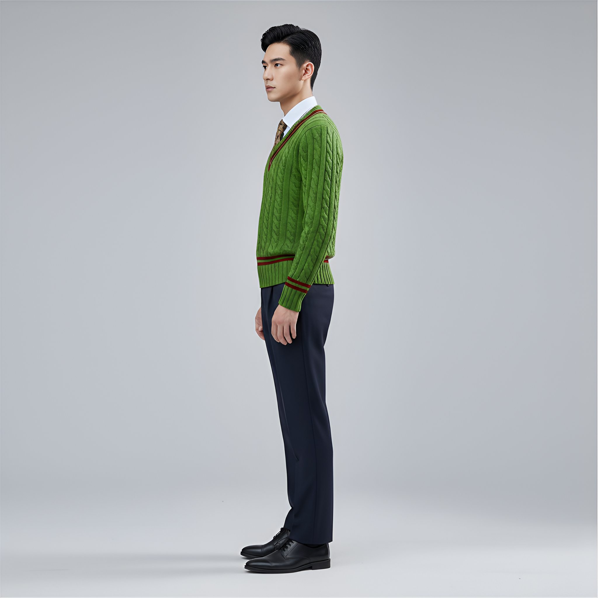 Bellivaro ανδρικό πλεκτό πουλόβερ από βαμβάκι με V-λαιμόκοψη