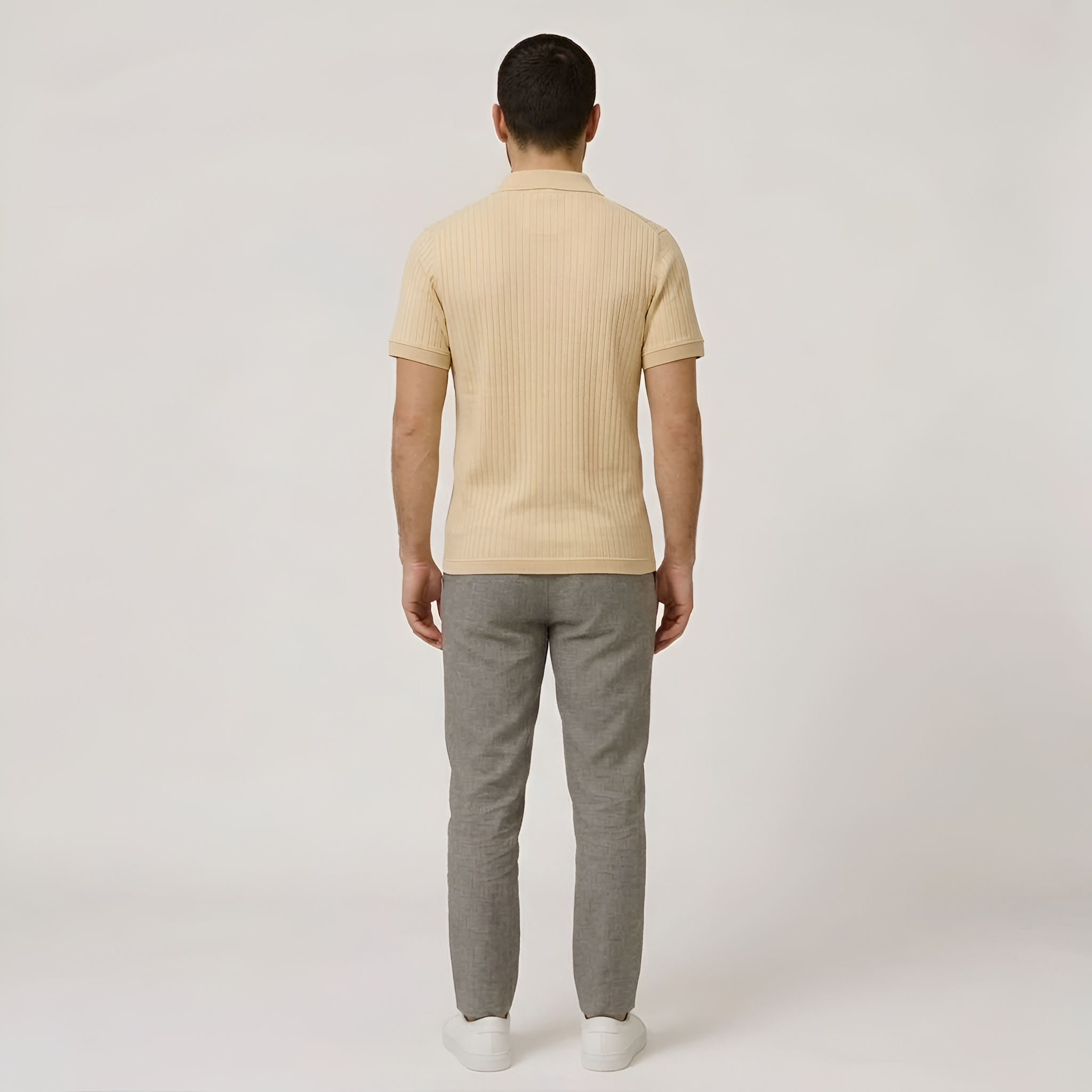 Pánské polo tričko z bavlny, krátký rukáv, žebrované, neformální polo košile