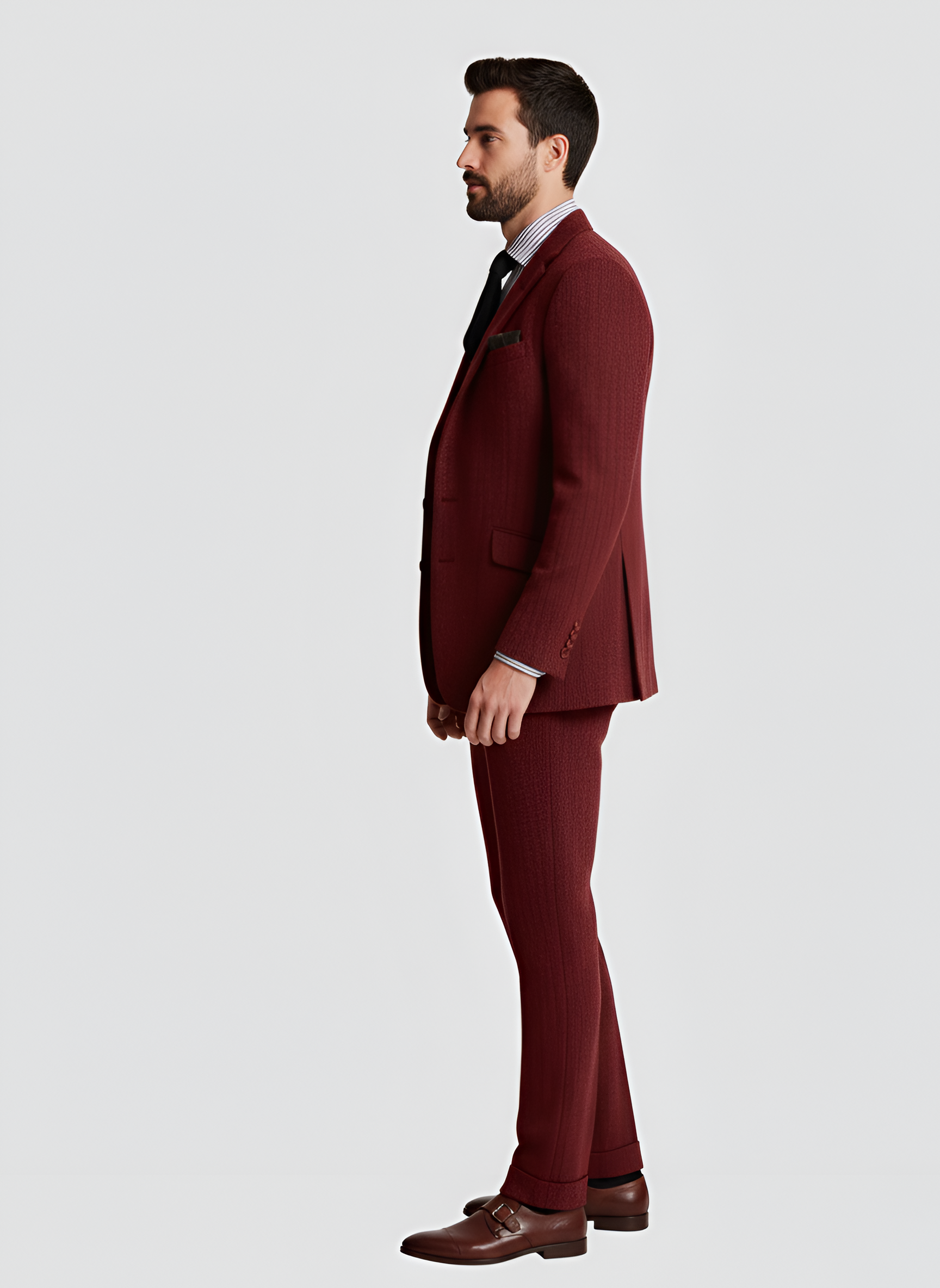 Ανδρικό τριπλό κοστούμι Bellivaro από μαλλί με σακάκι, γιλέκο και παντελόνι