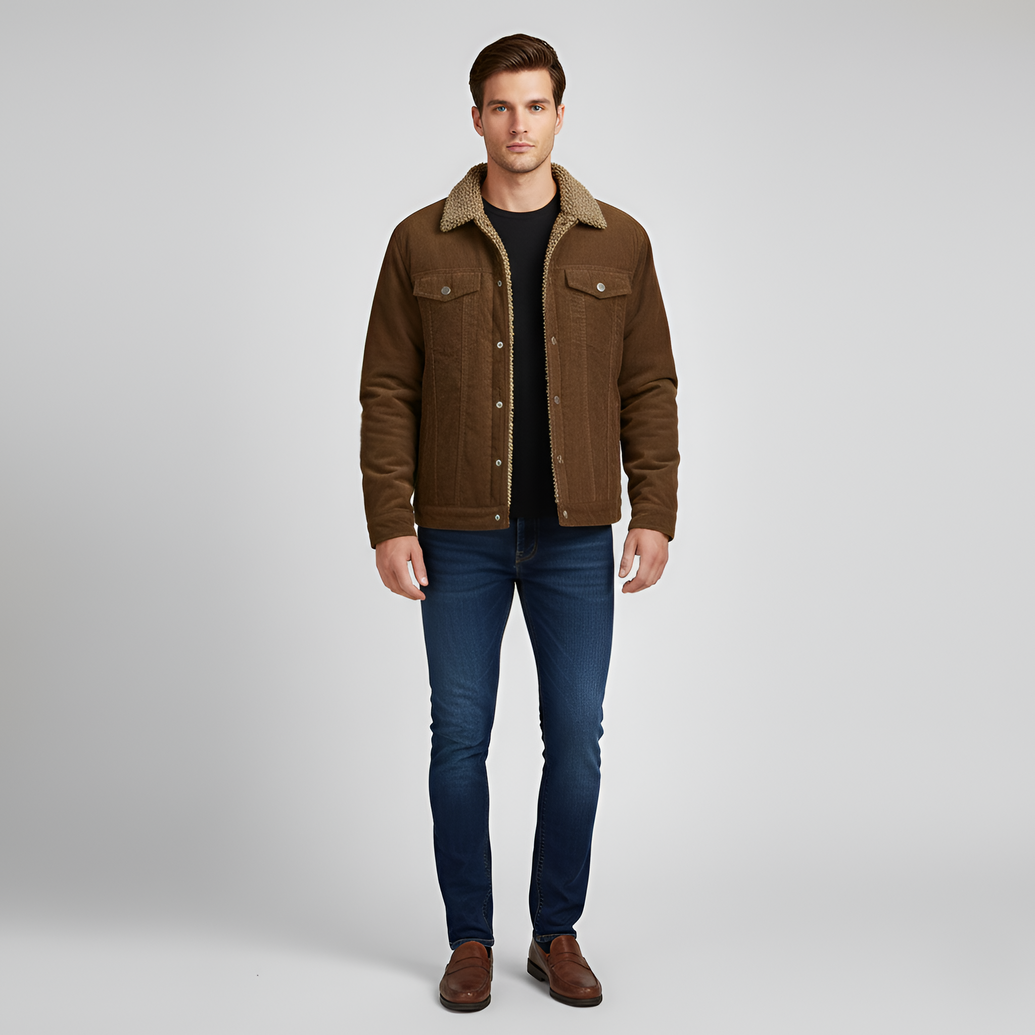 Bellivaro Βελούδινο Μπουφάν Ανδρικό με Επένδυση Sherpa