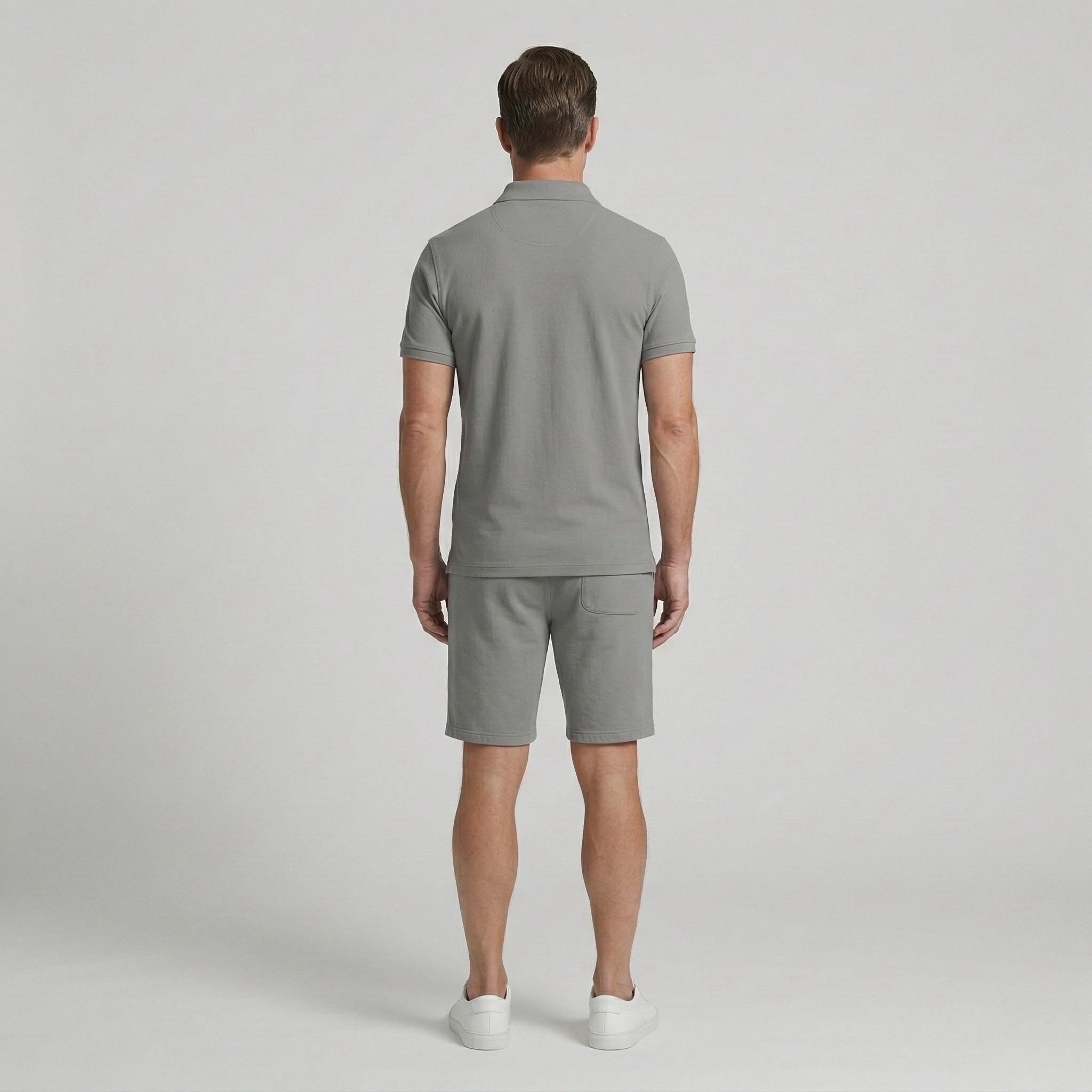 Pánsky letný set s polokošeľou a šortkami z bavlny, pohodlný voľnočasový set pre mužov