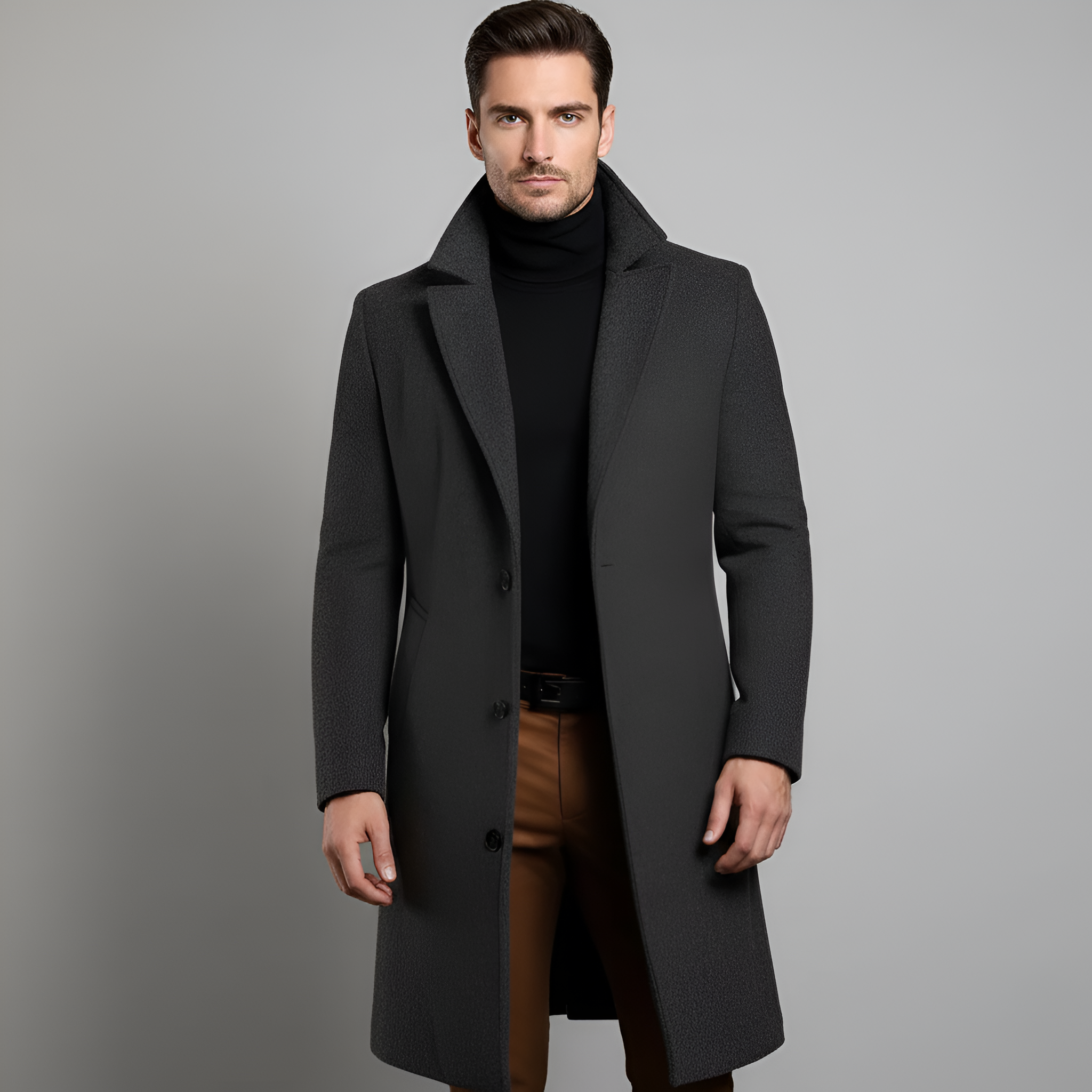 Bellivaro ανδρικό παλτό από μείγμα μαλλιού με κλασική εφαρμογή