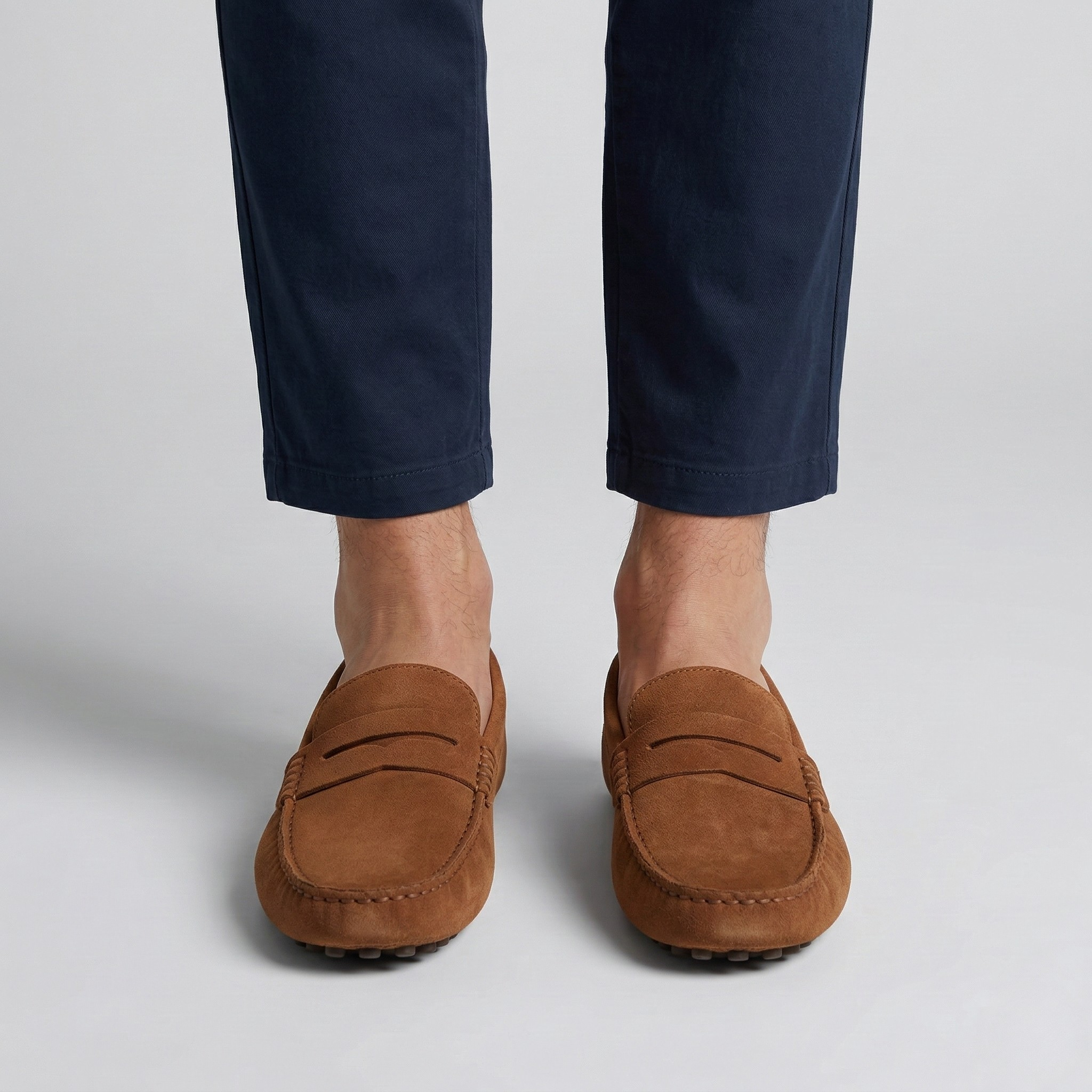 Herre loafers i ruskind slip-on mokkasiner komfortable casual sko til mænd