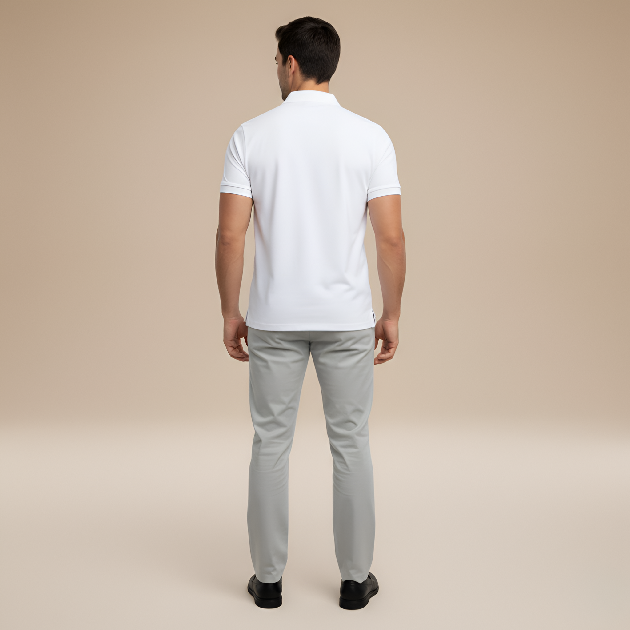 Tricou polo bărbătesc cu fermoar pentru uz zilnic