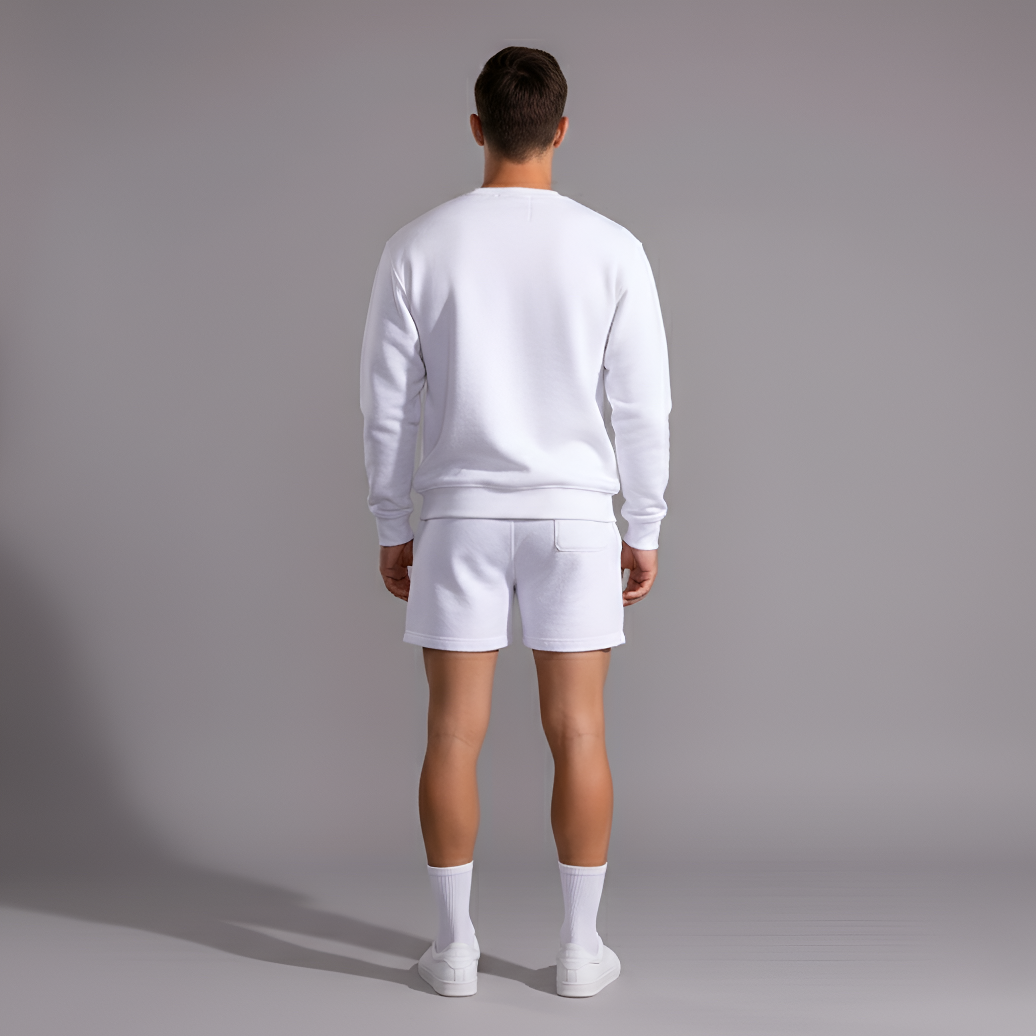 Herre bomulds shorts med elastisk talje og snøre casual sommer shorts