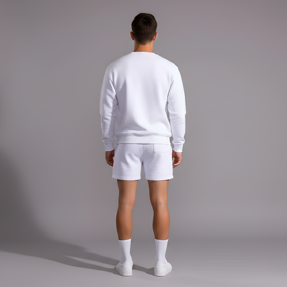 Men's cotton shorts with elastic waist and drawstring, casual summer shorts