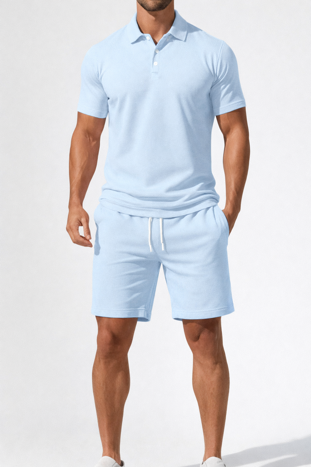Dexter | Pánská polokošile s krátkým rukávem a šortky se šňůrkou, letní outfit set