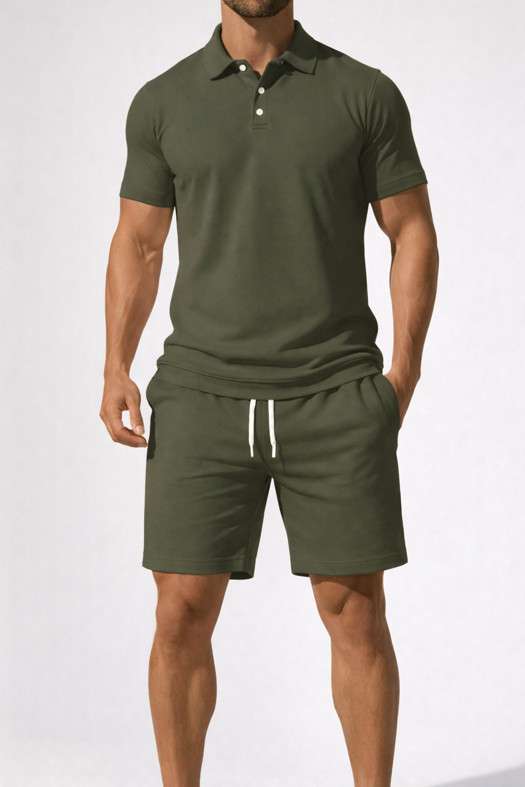 Dexter | Pánská polokošile s krátkým rukávem a šortky se šňůrkou, letní outfit set