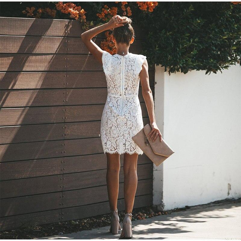 Petra Robe d'Été Femme en Dentelle Florale – Robe Midi Élégante Sans Manches à Coupe Ajustée pour Mariage, Cocktail & Soirée