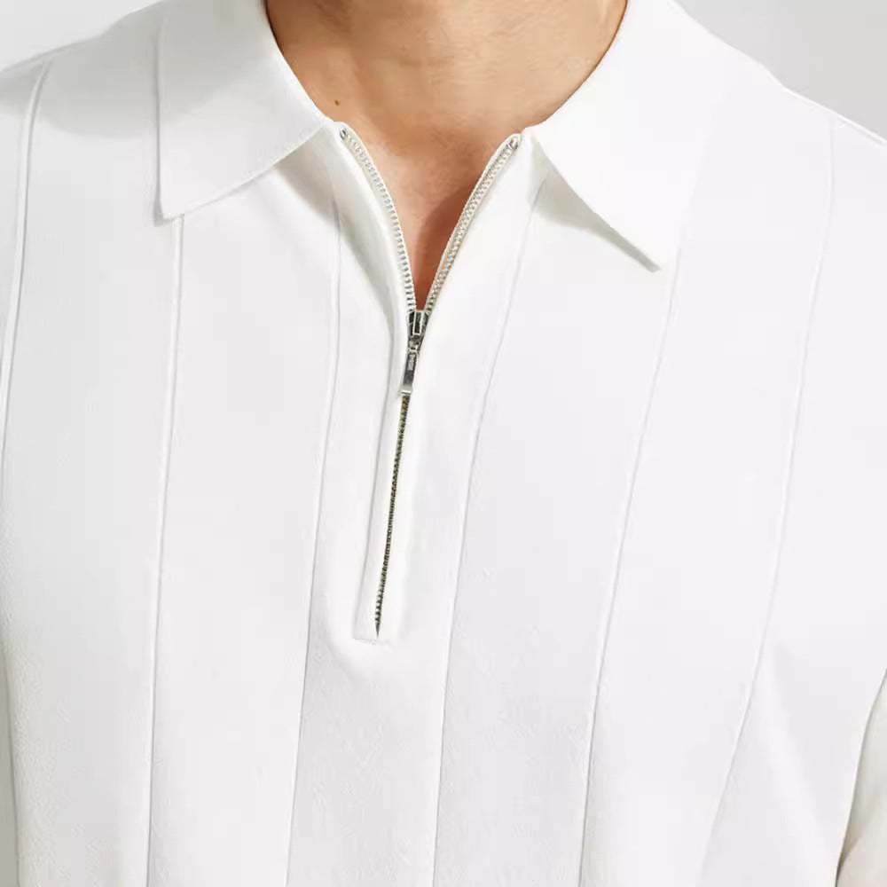 Polo de manga corta con cremallera para hombre