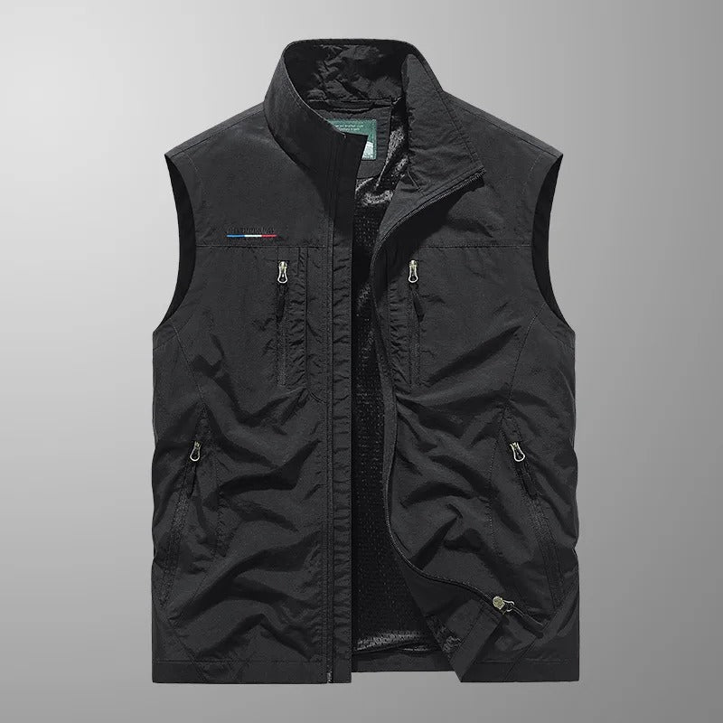 Herre Cargo Vest med Lynlås og Flere Lommer til Outdoor