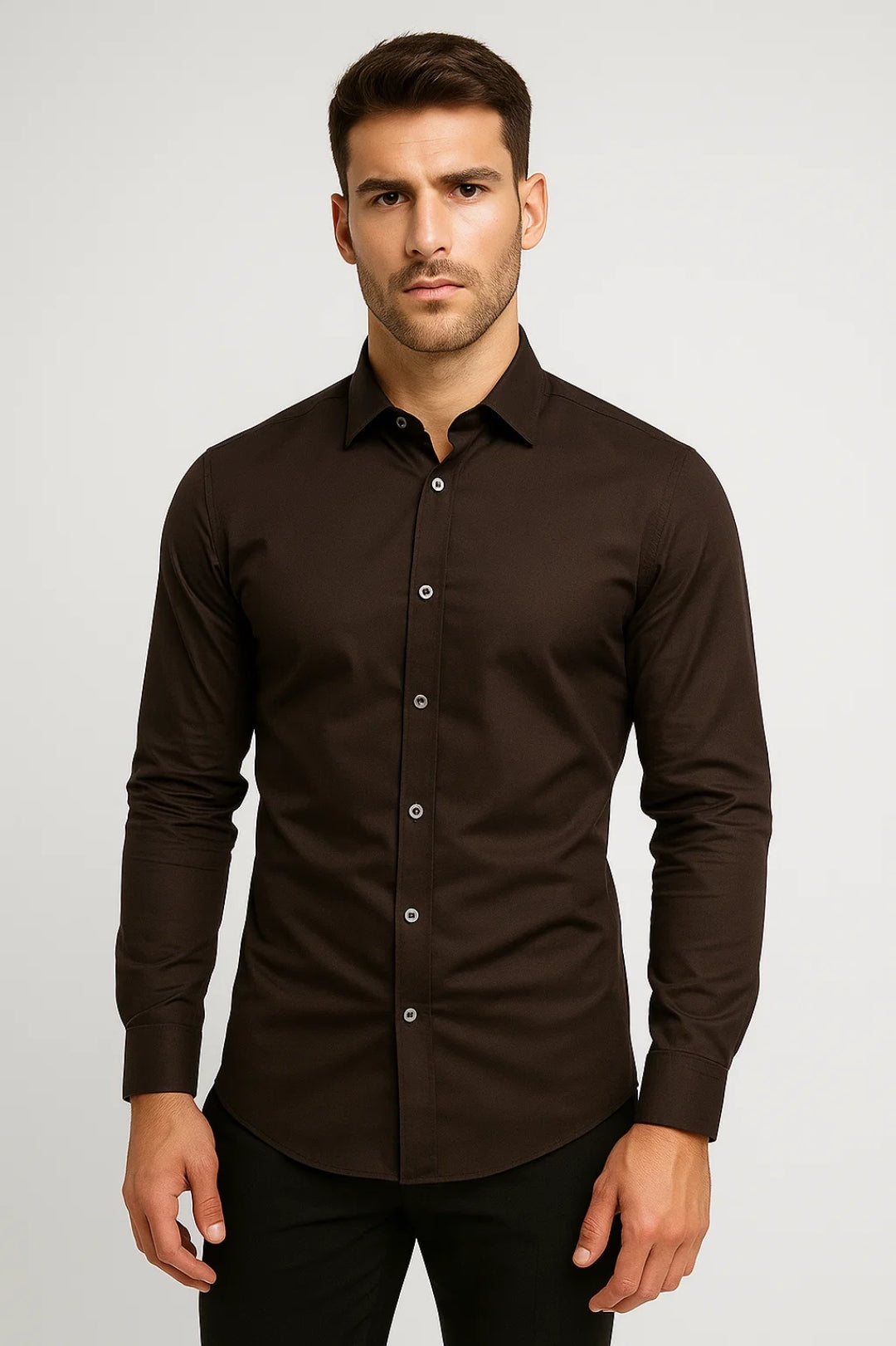 Men's Shirt - Slim Fit Long Sleeve Shirt | Casual