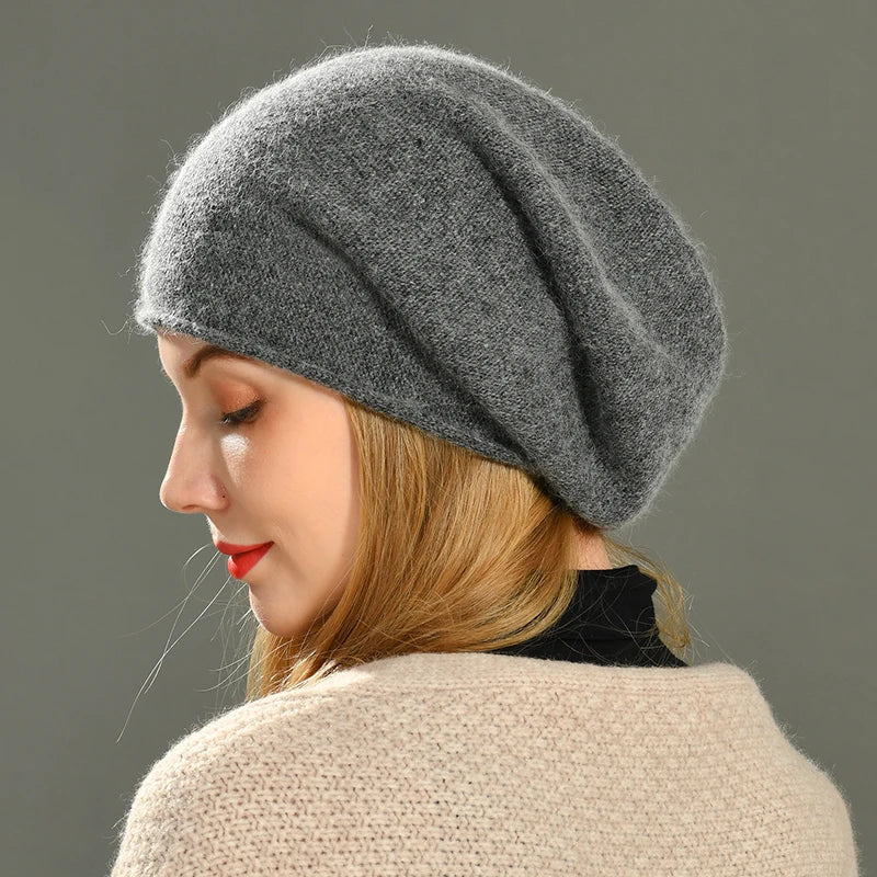 Cashmere Beanie til Kvinder med Blød Pasform
