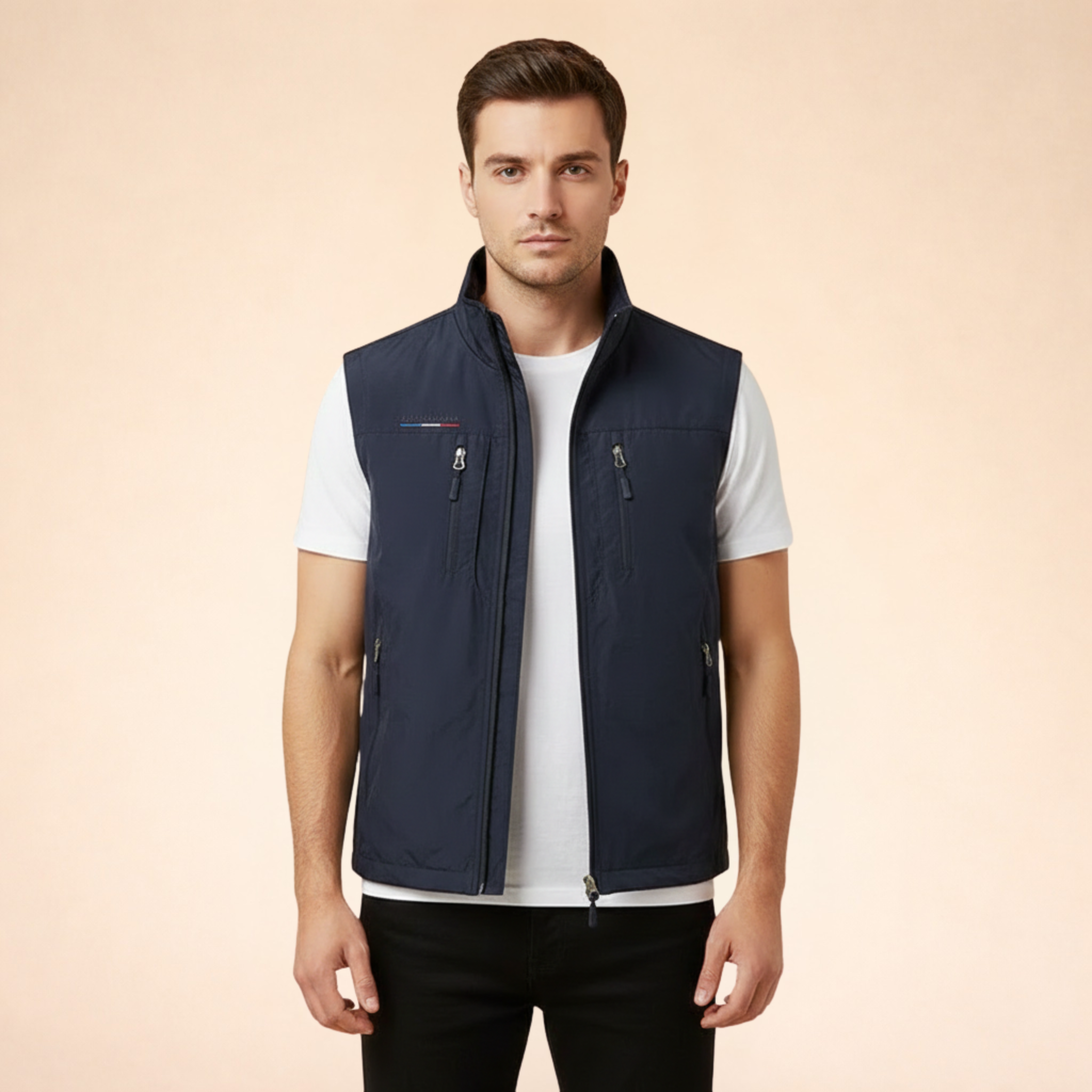 Herre Cargo Vest med Lynlås og Flere Lommer til Outdoor
