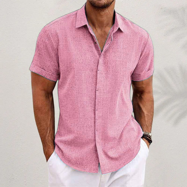 Camicia da uomo in lino – maniche corte e confortevole e ariosa