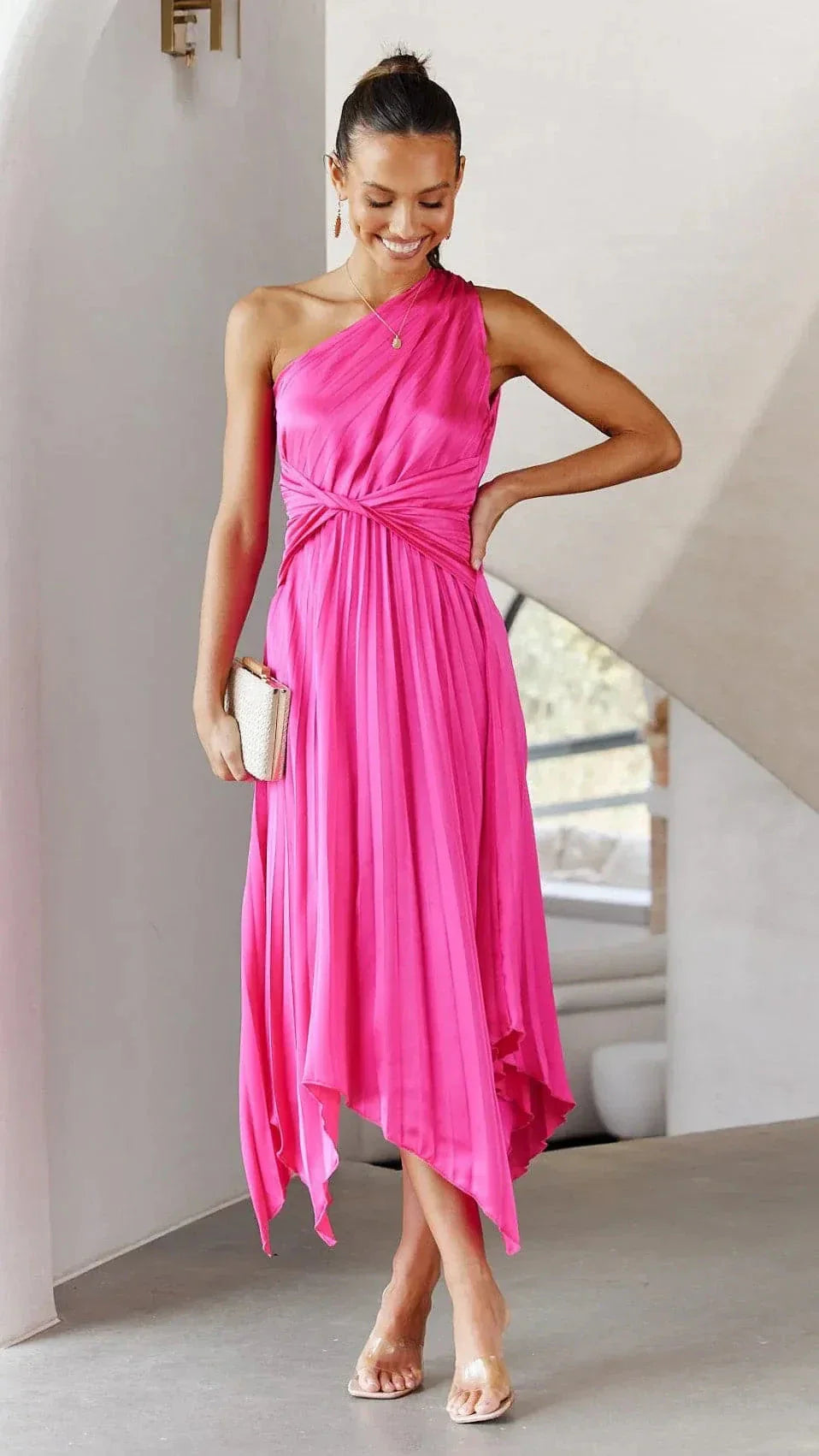 Audrine | One-Shoulder Midi Dress