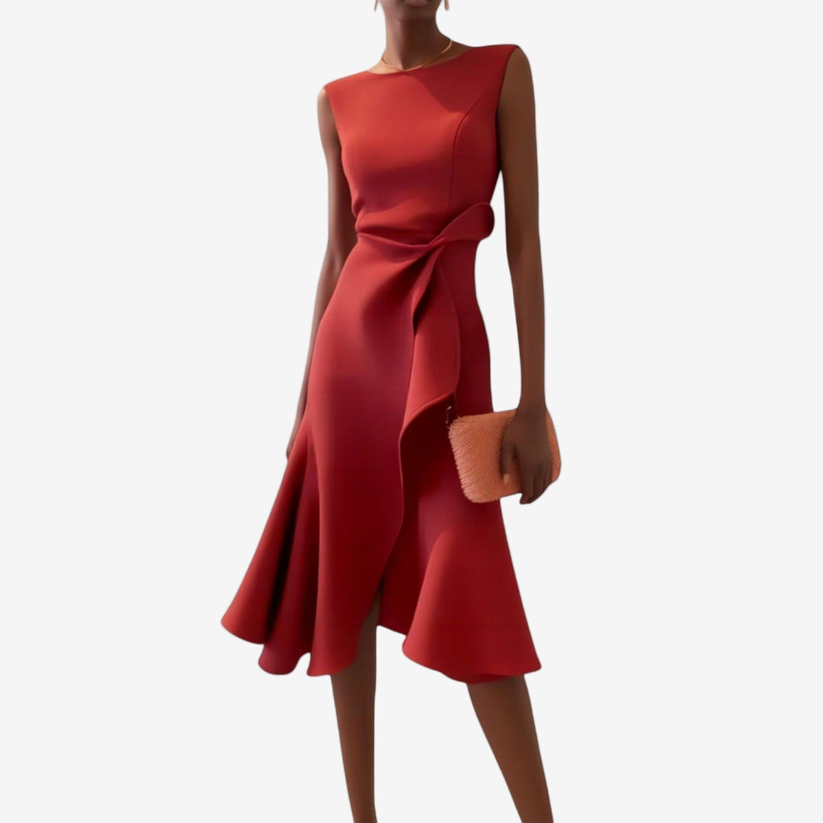 Asymmetrical midi dress for women