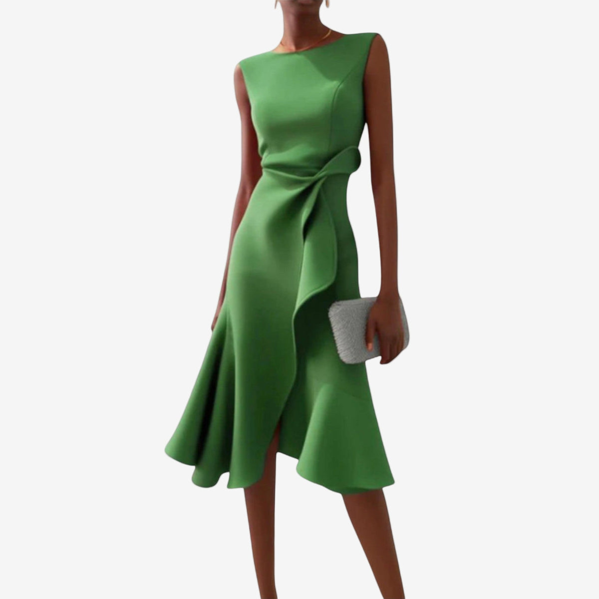 Asymmetrical midi dress for women