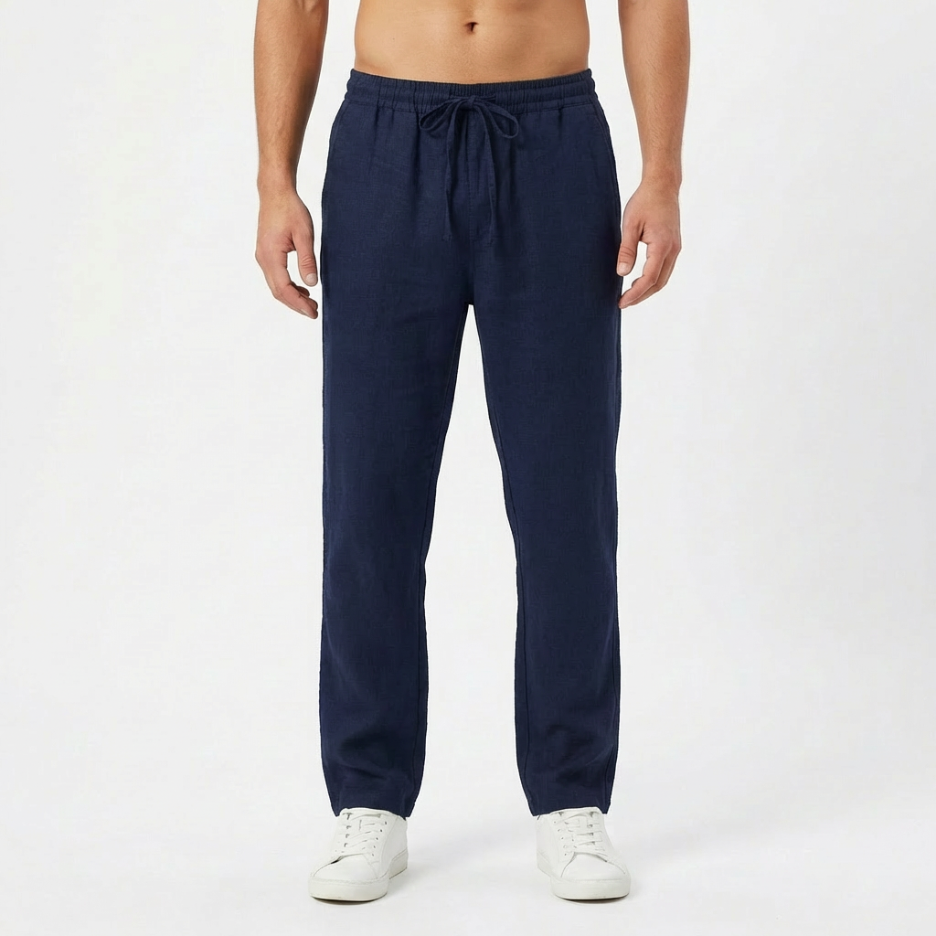 Hørbukser til Herre med Elastisk Talje og Lige Ben
