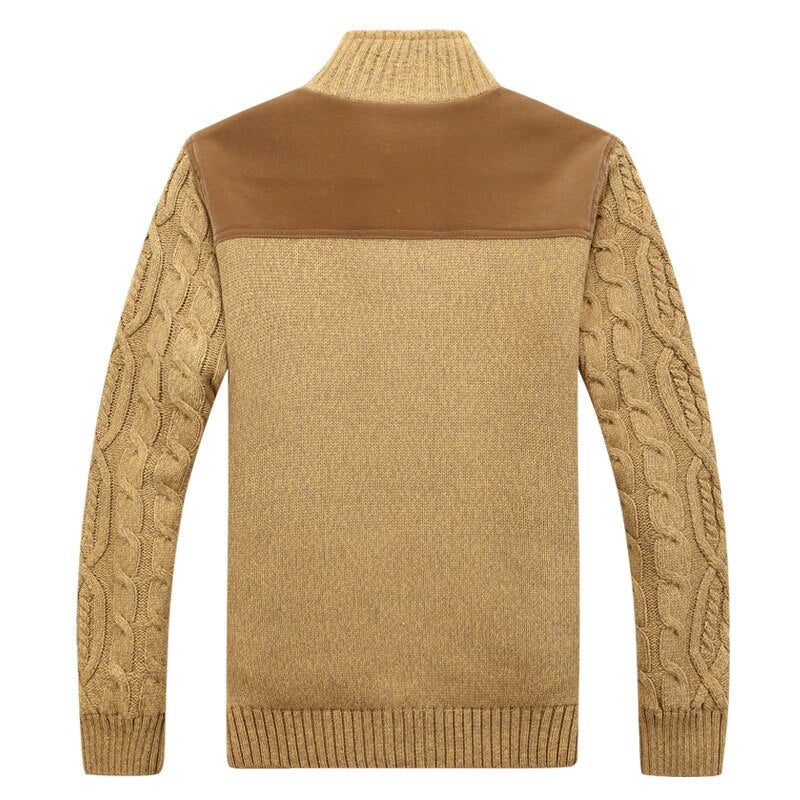 Bellivaro | Herre Strikket Cardigan med Plysfor | Klassisk Vinterkomfort
