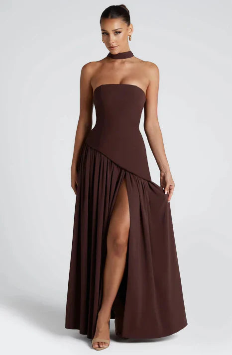 Maxikleid Damen | Trägerloser Schnitt & fließende Silhouette