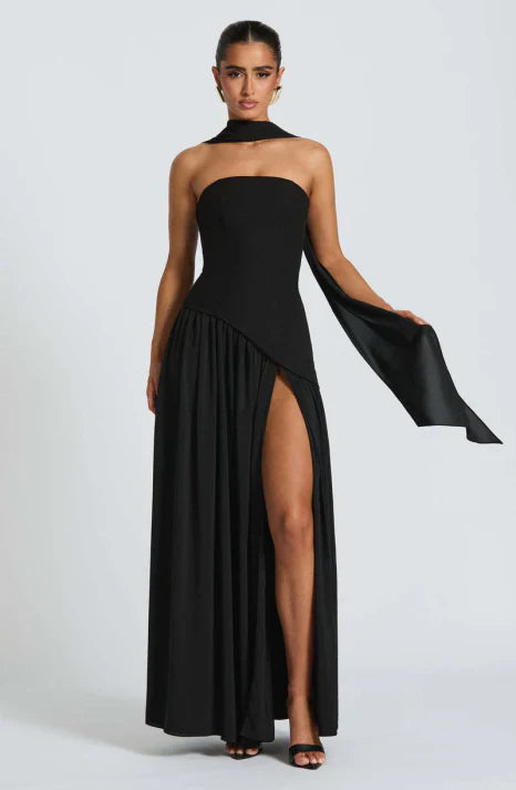 Maxikleid Damen | Trägerloser Schnitt & fließende Silhouette