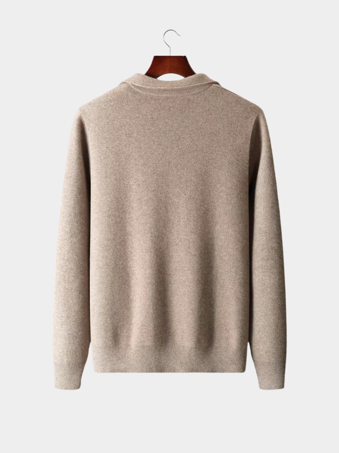 Cardigan en maille pour hommes zippé à col polo