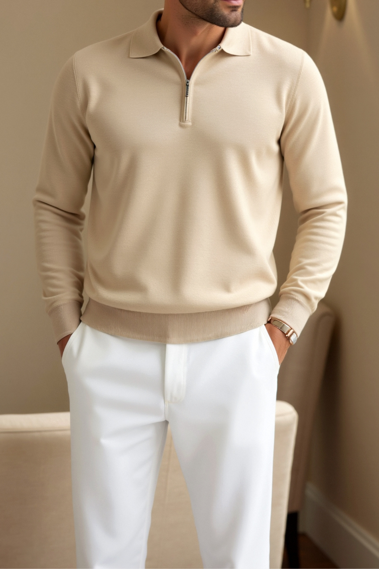 Bellivaro | Strikket Polo T-shirt til Herrer – Moderne Komfort & Stil
