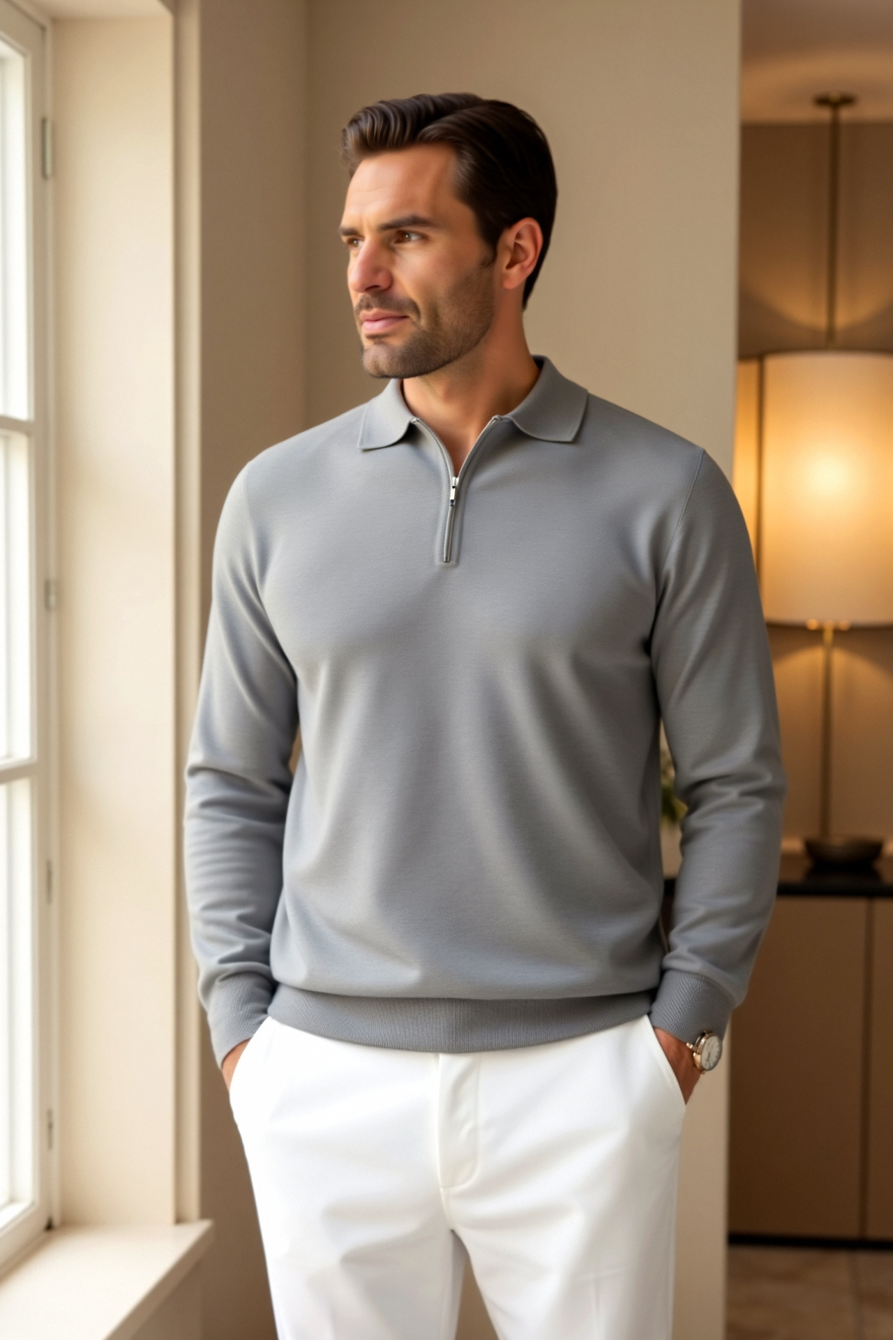 Bellivaro | Strikket Polo T-shirt til Herrer – Moderne Komfort & Stil