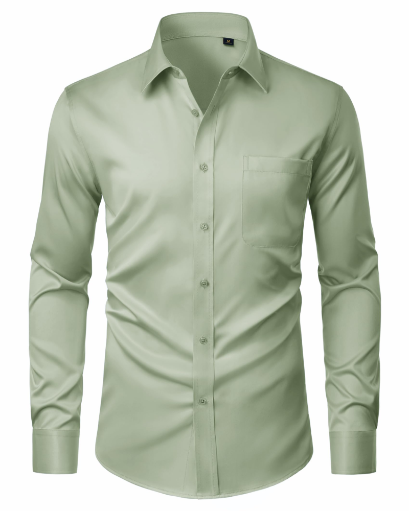 Camicia Uomo Elasticizzata Antimacchia a Maniche Lunghe