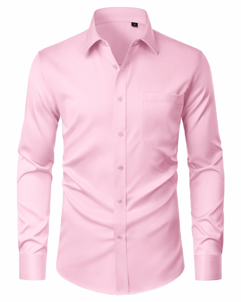 Camicia Uomo Elasticizzata Antimacchia a Maniche Lunghe