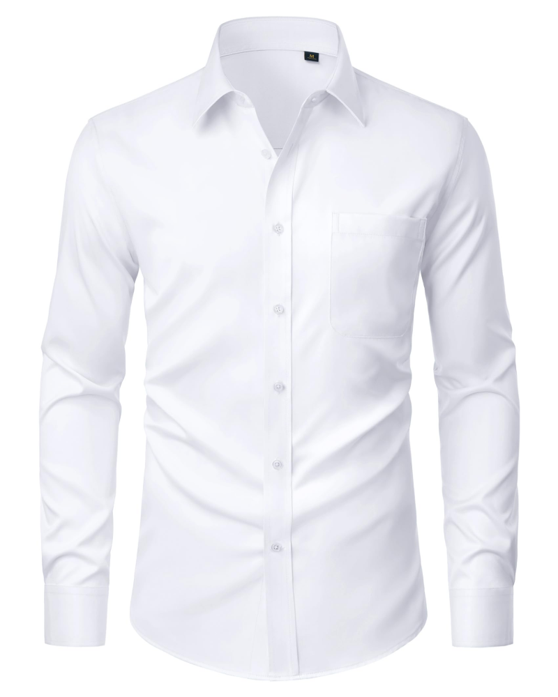 Camicia Uomo Elasticizzata Antimacchia a Maniche Lunghe