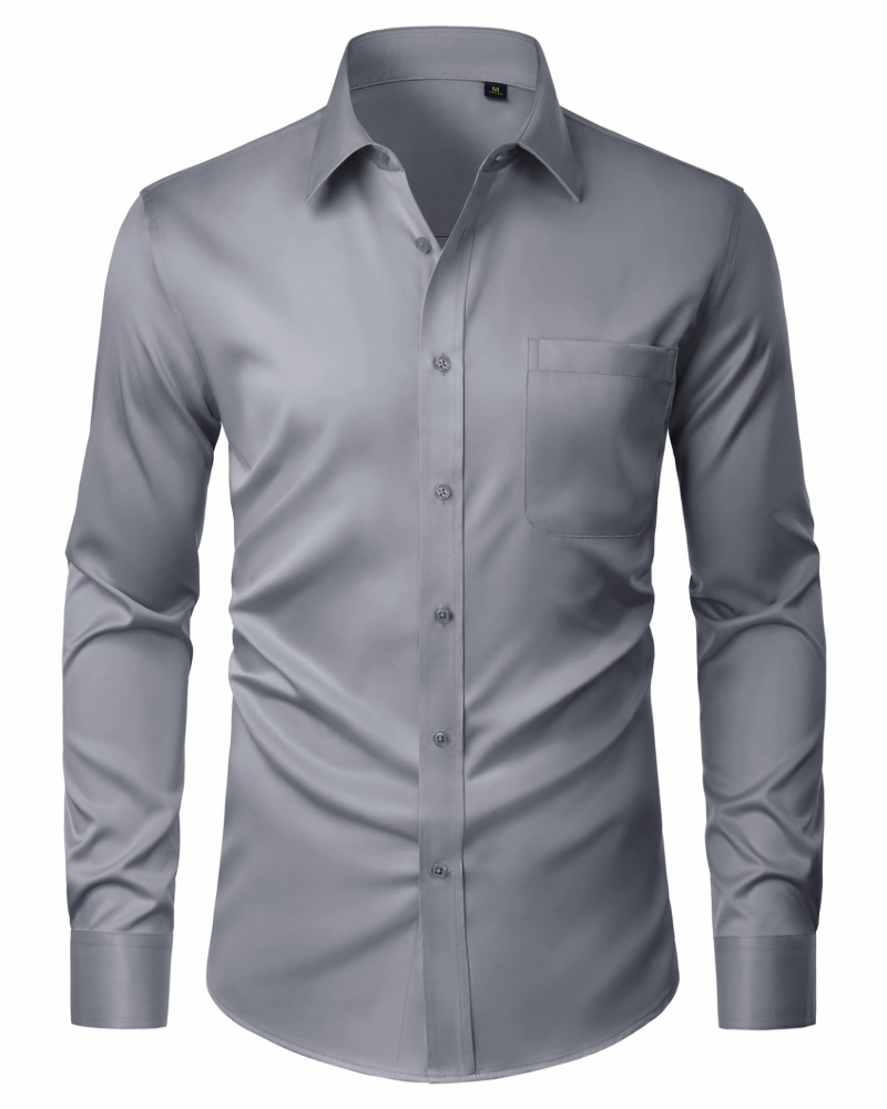 Camicia Uomo Elasticizzata Antimacchia a Maniche Lunghe