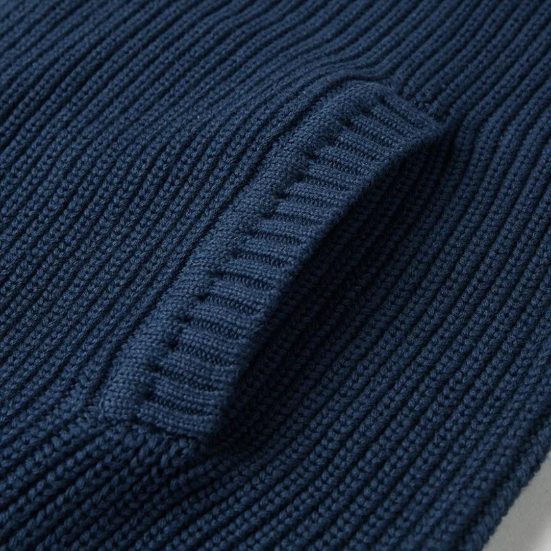 Bellivaro | Zip Neck Sweater – En Stilren Trøje Med En Elegant Horisontal-ribbet Tekstur