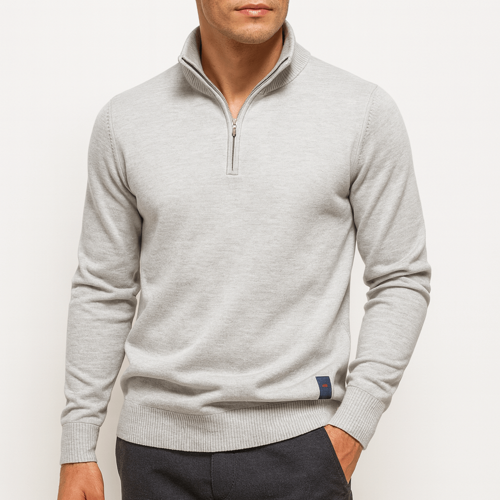 Bellivaro | Herre Quarter-Zip Slim Fit Striktrøje