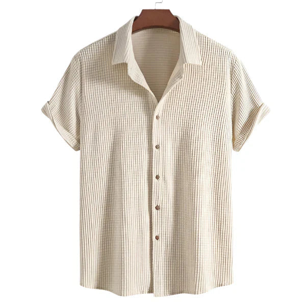 Men’s Summer Set with Button-Down Shirt and Drawstring Shorts