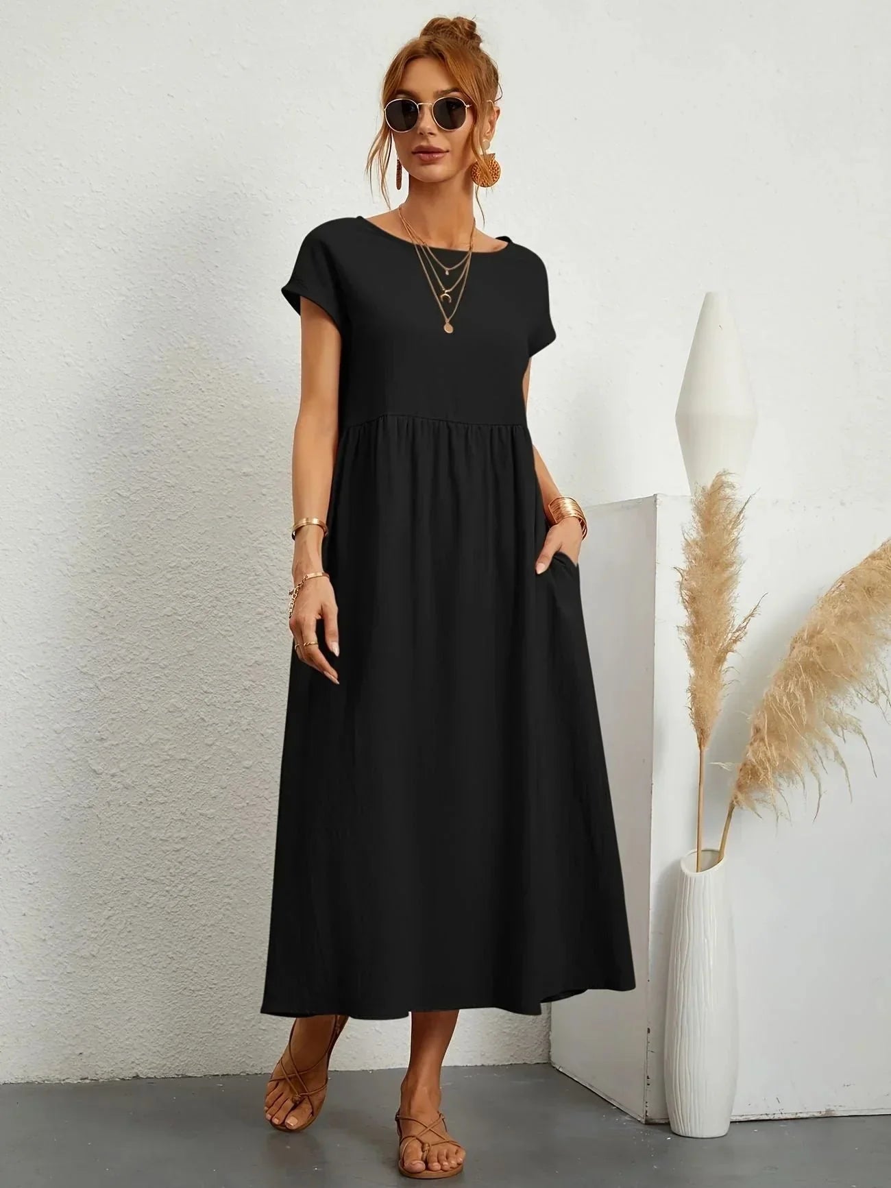 Volné dlouhé šaty pro ženy - letní elegance a pohodlí