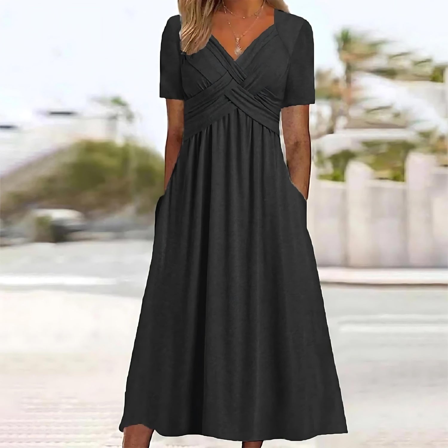 Vestido midi con efecto cubridor del abdomen