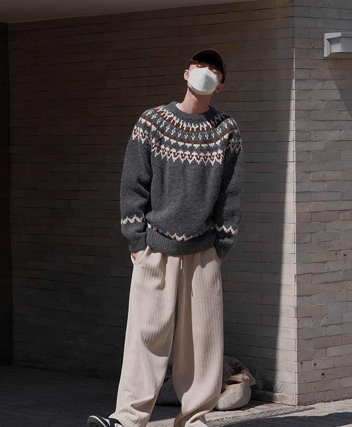 Bellivaro | Herre Vintage Rundhals Sweater | Tidløs Komfort og Nordisk Elegance