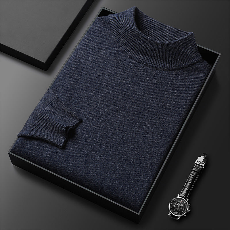 Ryan | Vinter Strikket Sweater med Halvlås Ståkrave