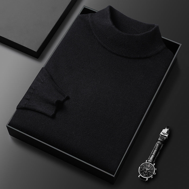 Ryan | Vinter Strikket Sweater med Halvlås Ståkrave