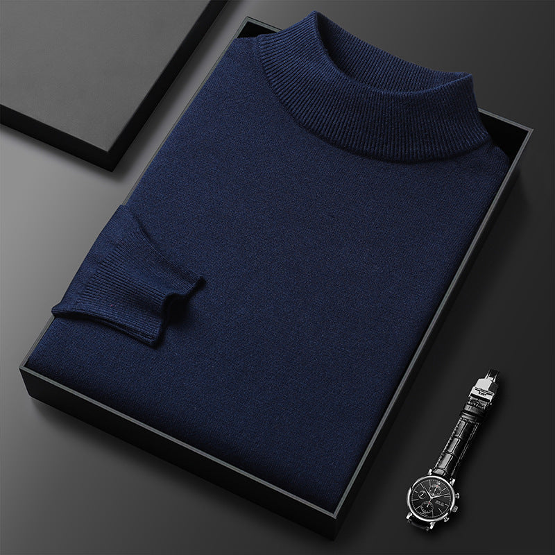 Ryan | Vinter Strikket Sweater med Halvlås Ståkrave