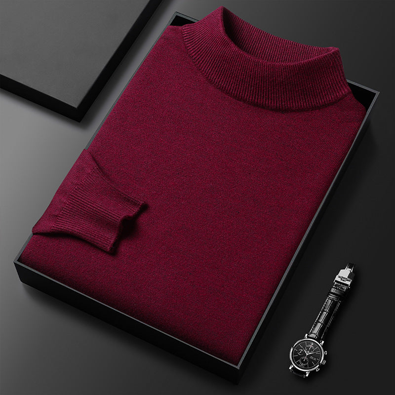 Ryan | Vinter Strikket Sweater med Halvlås Ståkrave