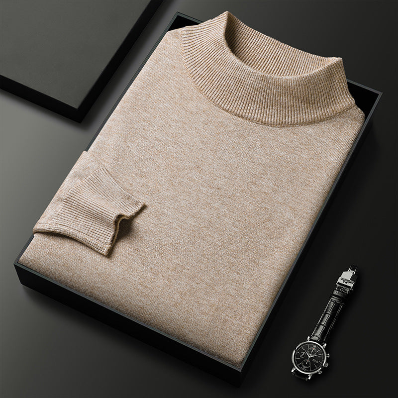 Ryan | Vinter Strikket Sweater med Halvlås Ståkrave