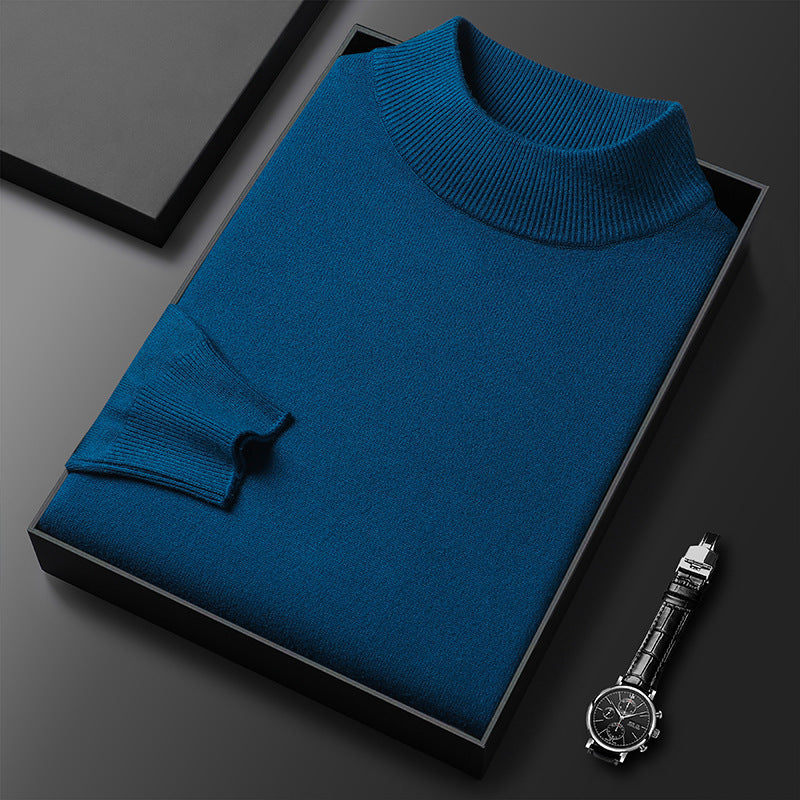 Ryan | Vinter Strikket Sweater med Halvlås Ståkrave
