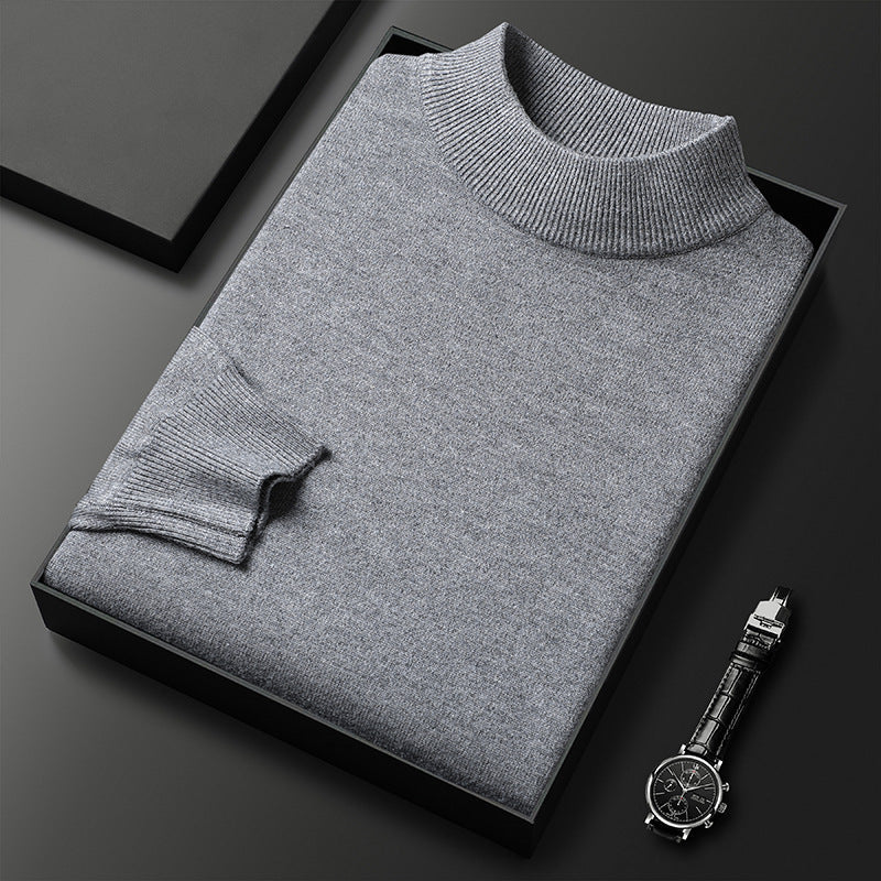 Ryan | Vinter Strikket Sweater med Halvlås Ståkrave