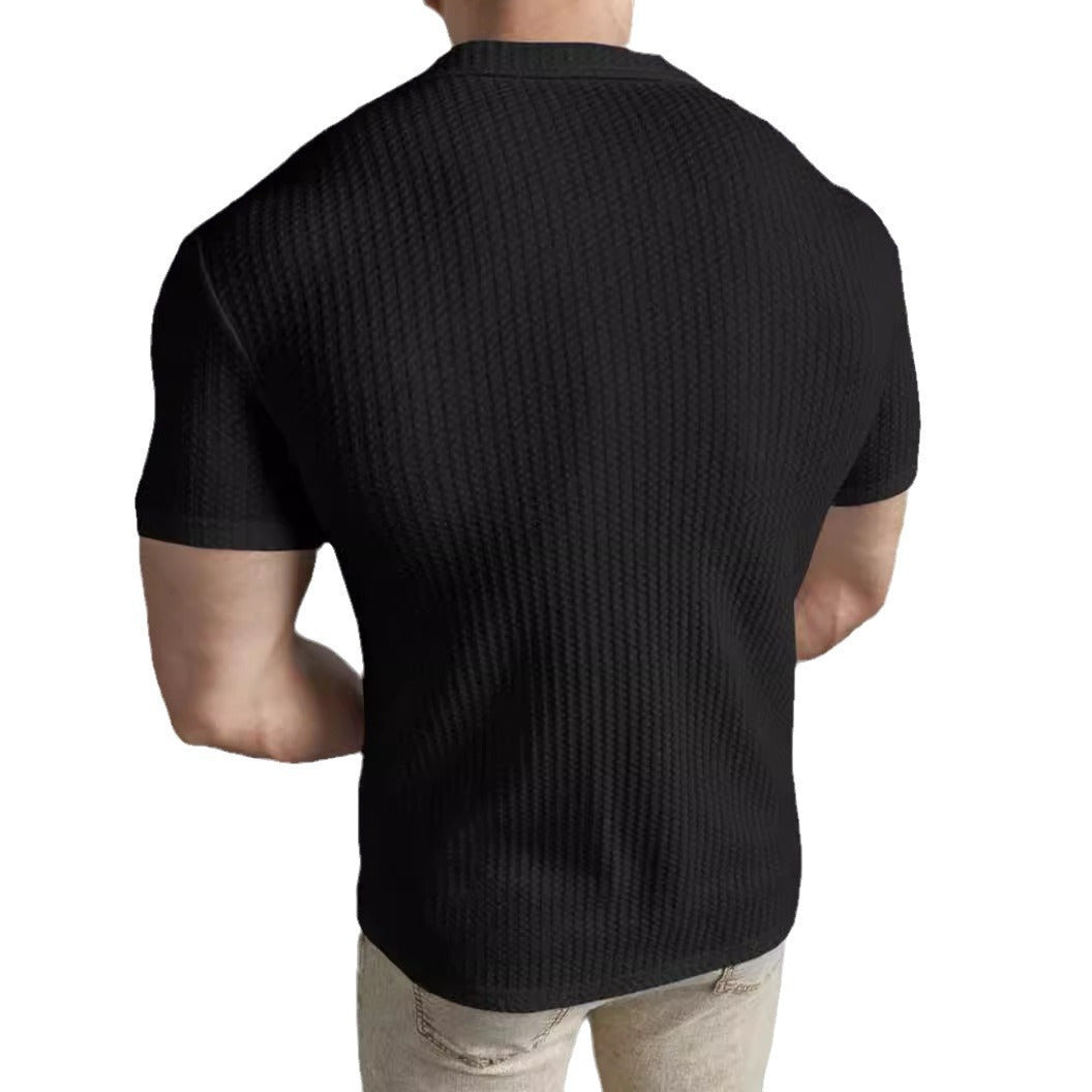 Herre T-shirt med krave og knapper