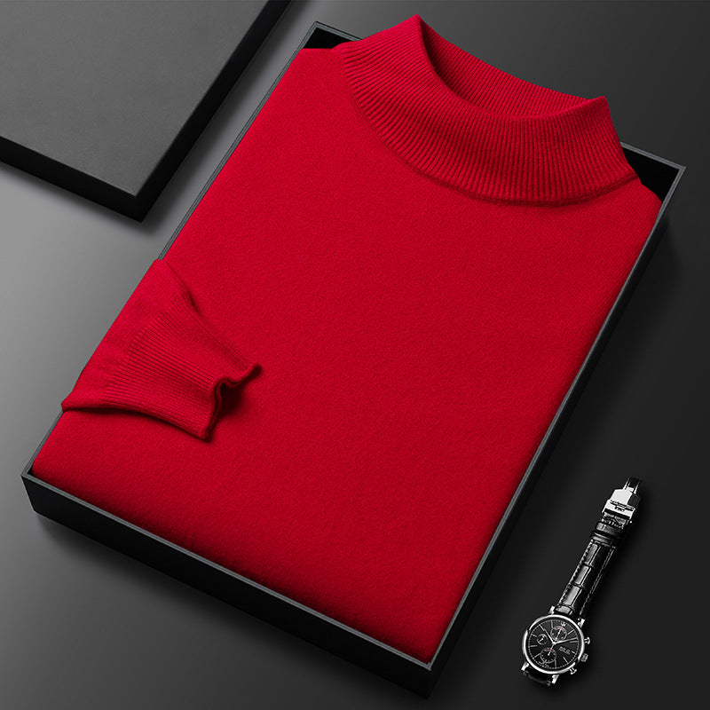 Ryan | Vinter Strikket Sweater med Halvlås Ståkrave