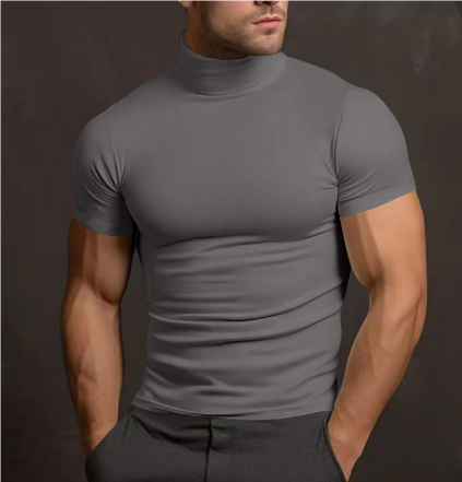 Bellivaro | Herre Rollkrave T-Shirt – Stilfuld, Slim Fit og Perfekt til Hverdagen